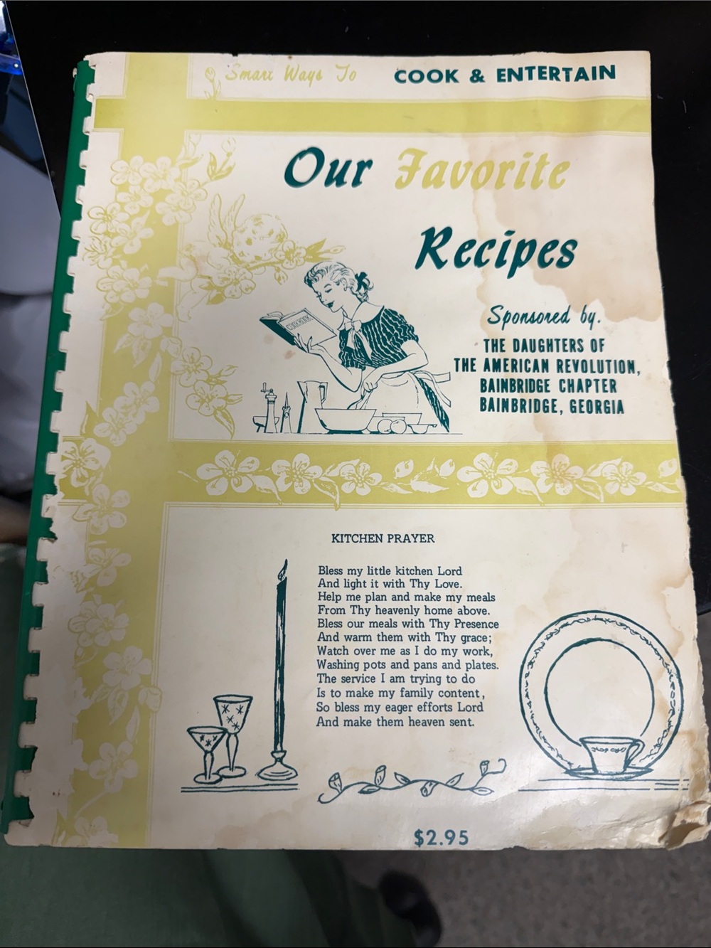 Our Favorite Recipes Cookbook - Yellow & Teal Cover
